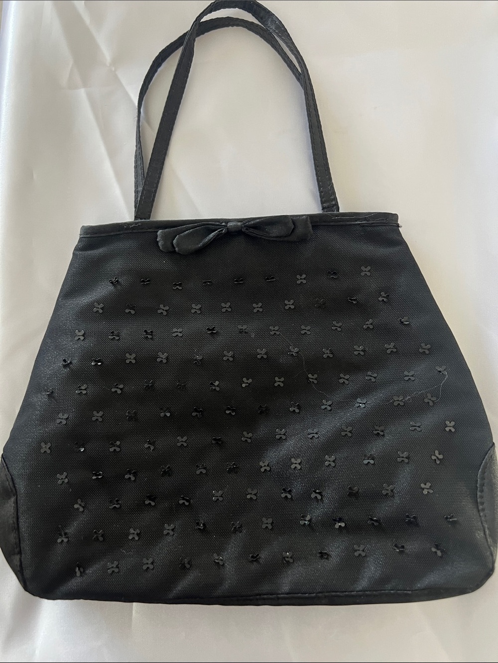Bath & Body Works Black Tote Bag with Floral Cutout Detail